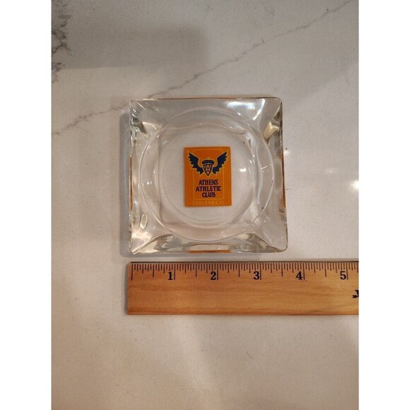 VINTAGE Glass Ashtray Ash Tray ATHENS ATHLETIC CLUB OAKLAND CAL 1950's - Picture 11 of 12